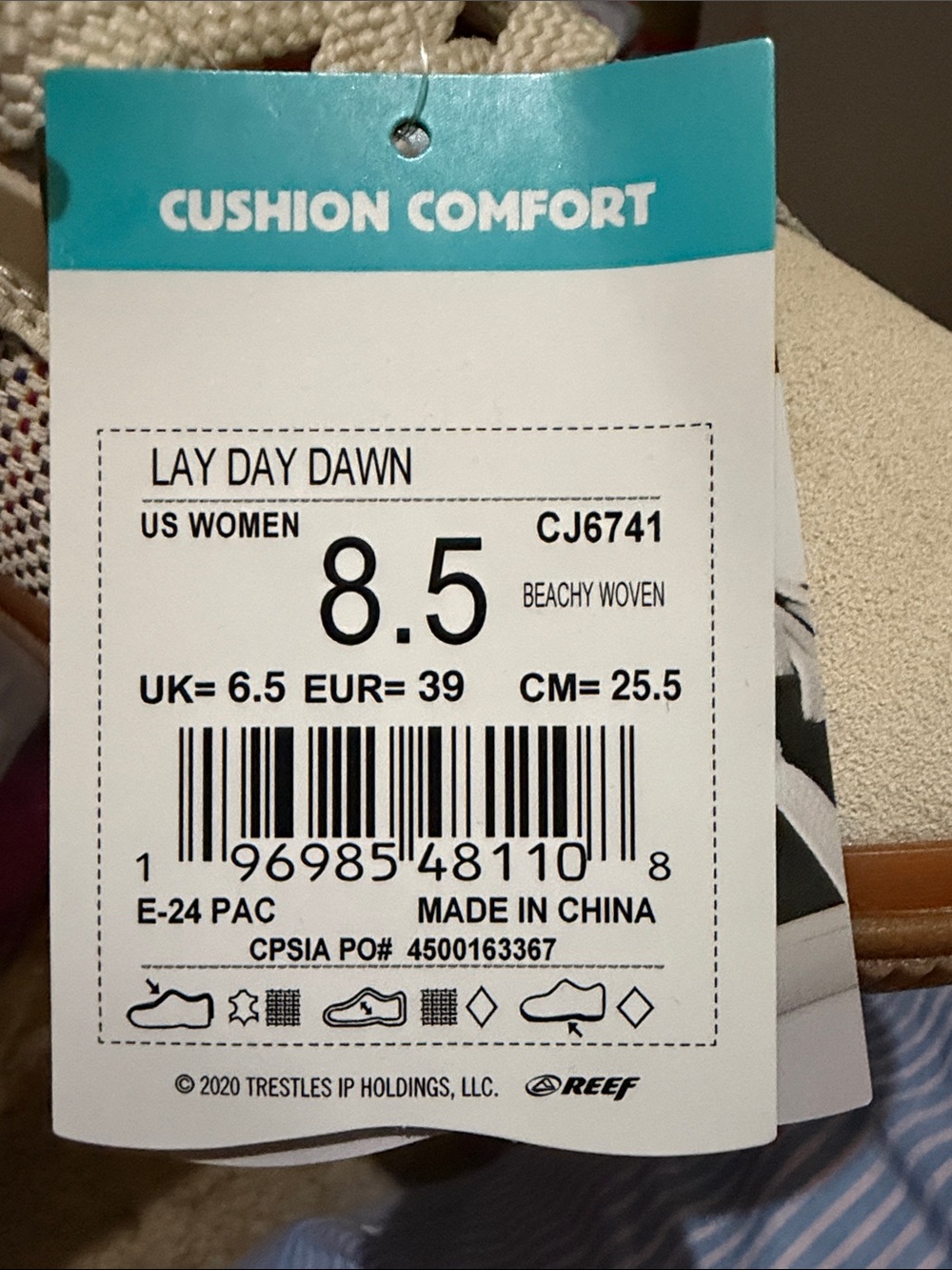 Reef Lay Day Dawn Men's Sneakers in Cream with Tan Accents - Picture 2 of 3